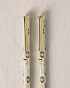 Deli Stripe Print Two Pack Boxed Pen Set