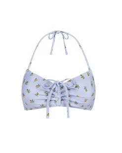 Ditsy Olive Print Halterneck Bikini Top