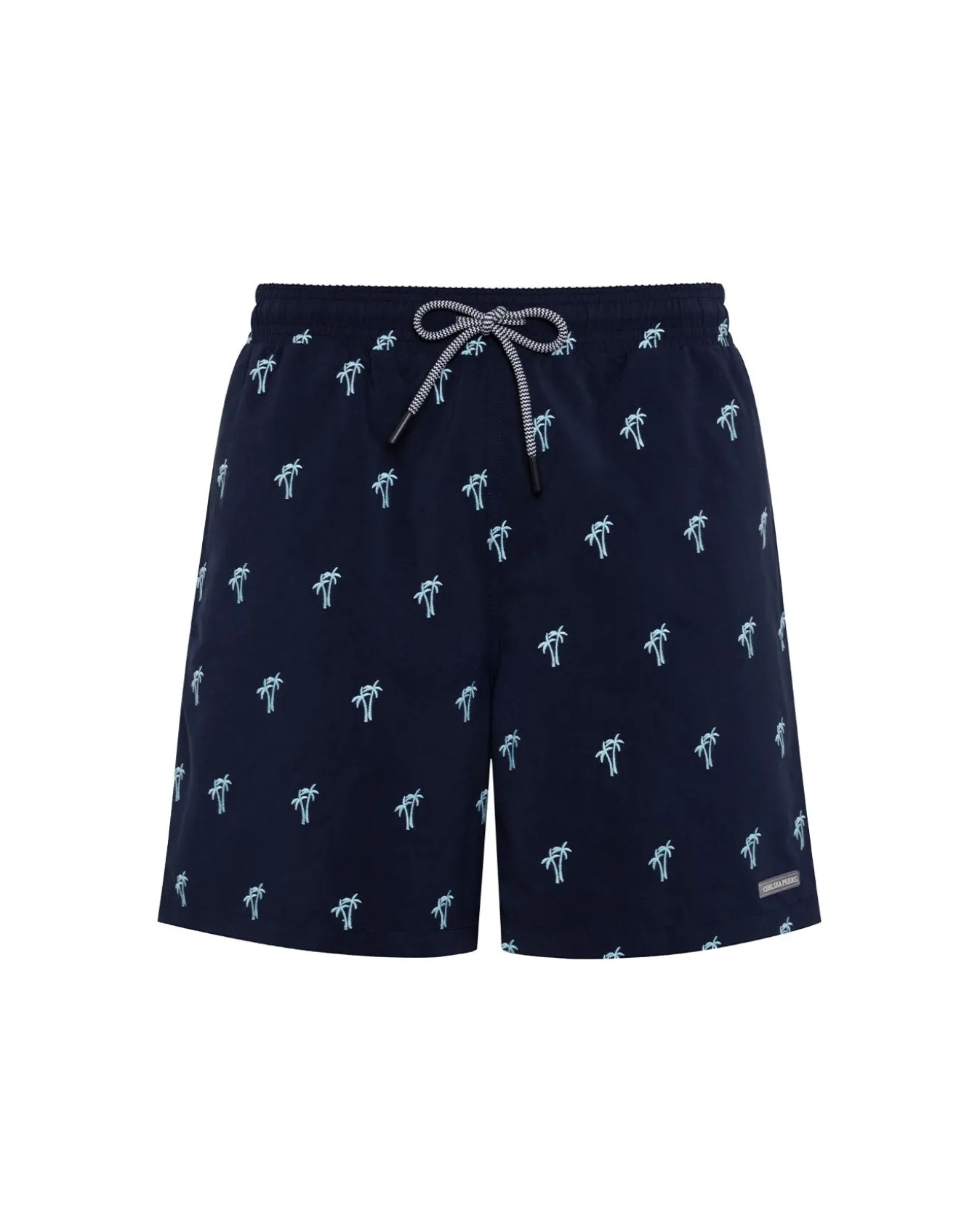 Embroidered Palm Swim Shorts - Navy