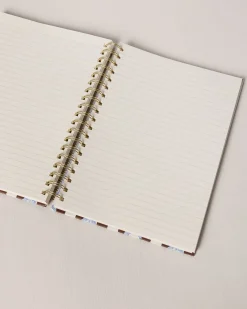 Fishing Stripe Print Hardback Spiral Lined Notebook