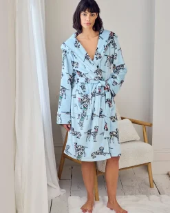 Fleece Dalmatian Dogs Print Dressing Gown