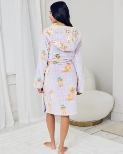 Fleece Spa Dogs Print Dressing Gown
