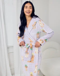 Fleece Spa Dogs Print Dressing Gown