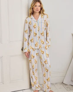 Fluffy Ducklings Stripe Long Pyjama Set