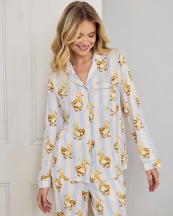 Fluffy Ducklings Stripe Long Pyjama Set