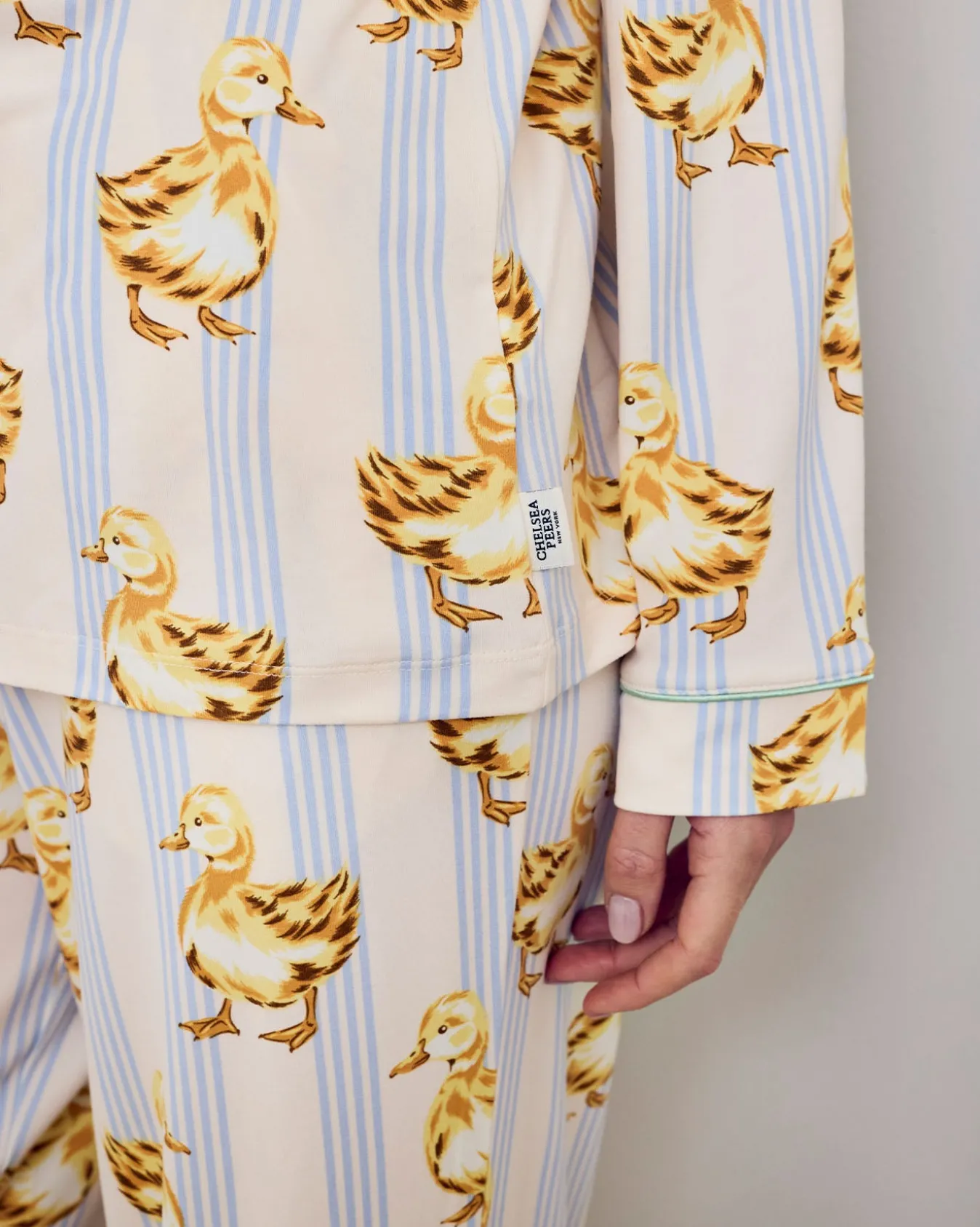 Fluffy Ducklings Stripe Long Pyjama Set