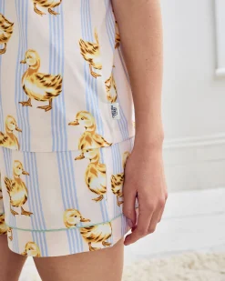 Fluffy Ducklings Stripe Short Pyjama Set