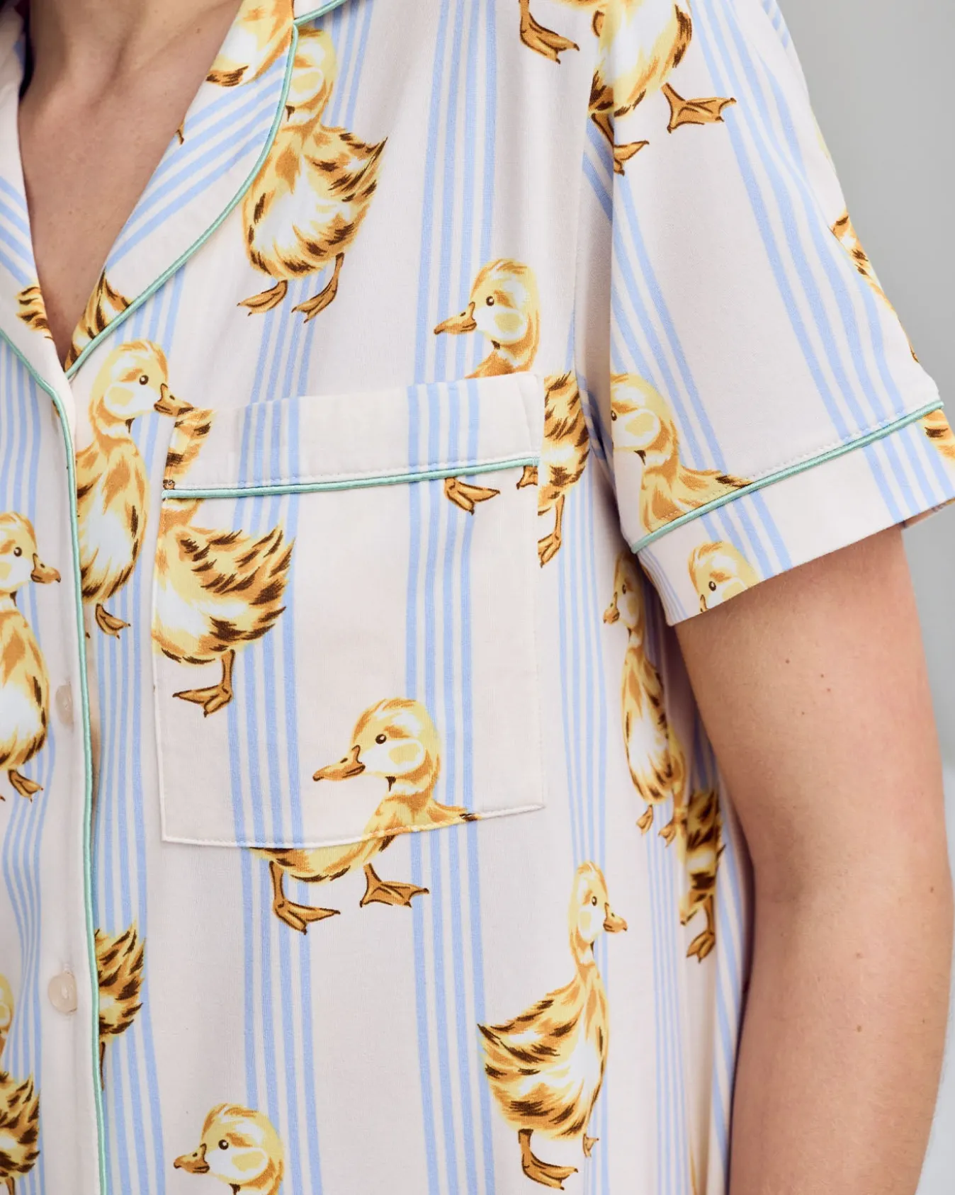Fluffy Ducklings Stripe Short Pyjama Set