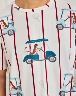 Golf Dogs Stripe Print Short Pyjama Set
