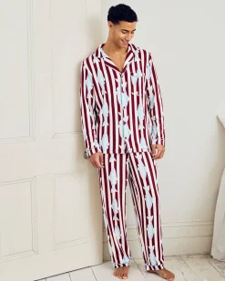Gone Fishing Stripe Print Long Pyjama Set