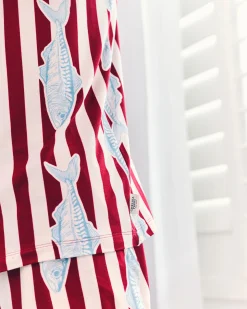 Gone Fishing Stripe Print Short Pyjama Set