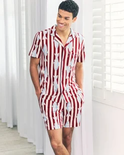 Gone Fishing Stripe Print Short Pyjama Set