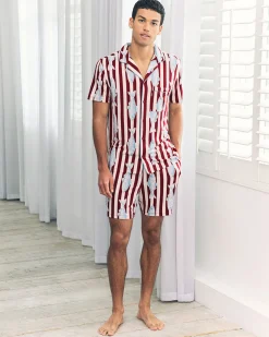 Gone Fishing Stripe Print Short Pyjama Set
