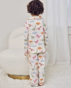 Kids Dinosaur Print Button Up Long Pyjama Set