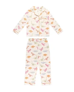 Kids Dinosaur Print Button Up Long Pyjama Set