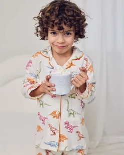Kids Dinosaur Print Button Up Long Pyjama Set