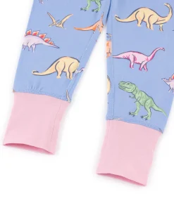 Kids Dinosaur Print Long Pyjama Set - Blue
