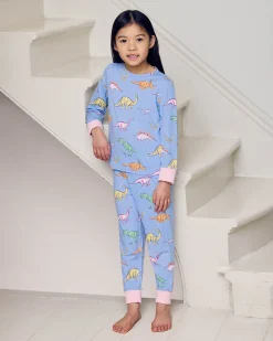 Kids Dinosaur Print Long Pyjama Set - Blue
