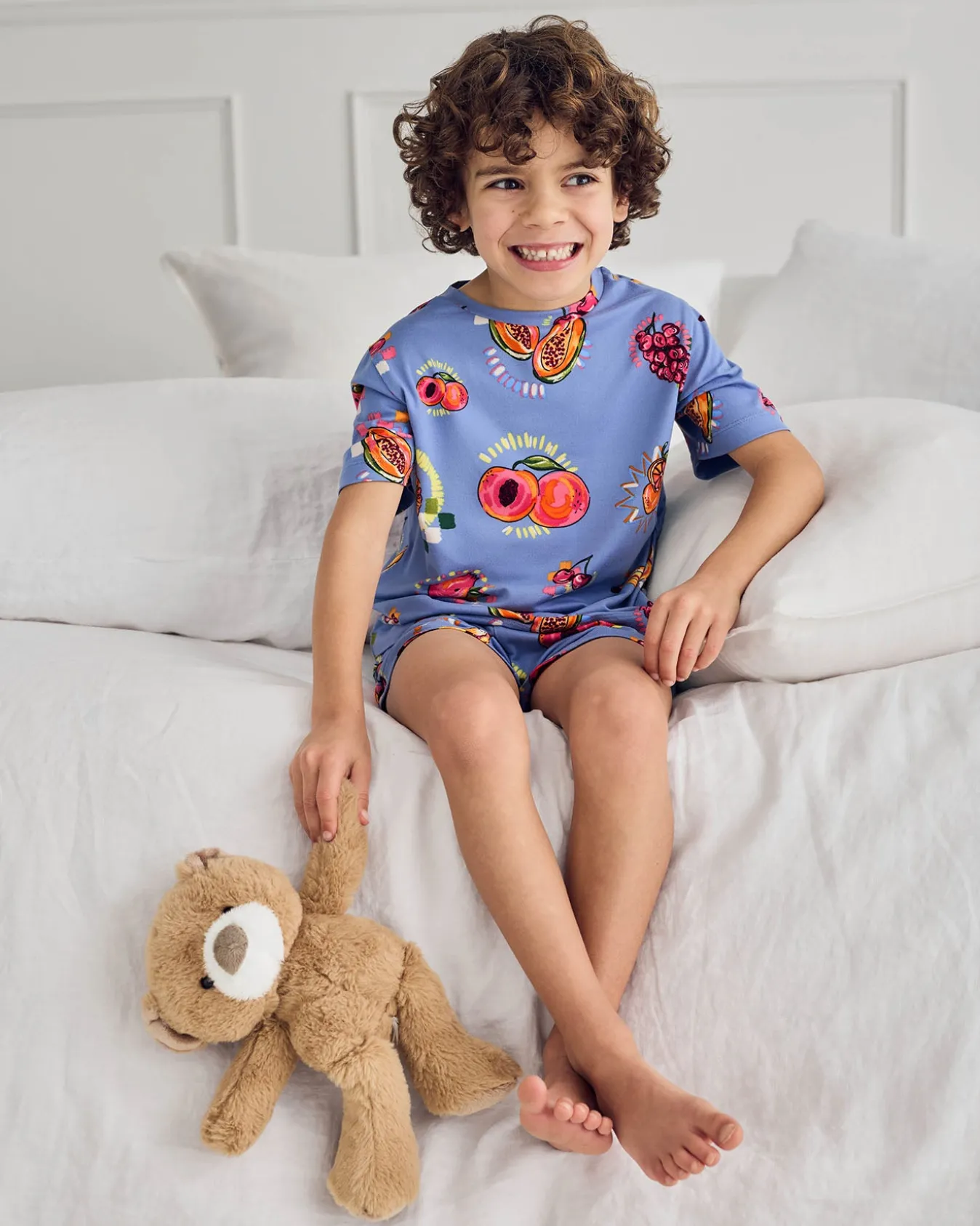 Kids Fruit Party Print Short Pyjama Set