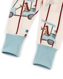 Kids Golf Dogs Stripe Print Long Pyjama Set