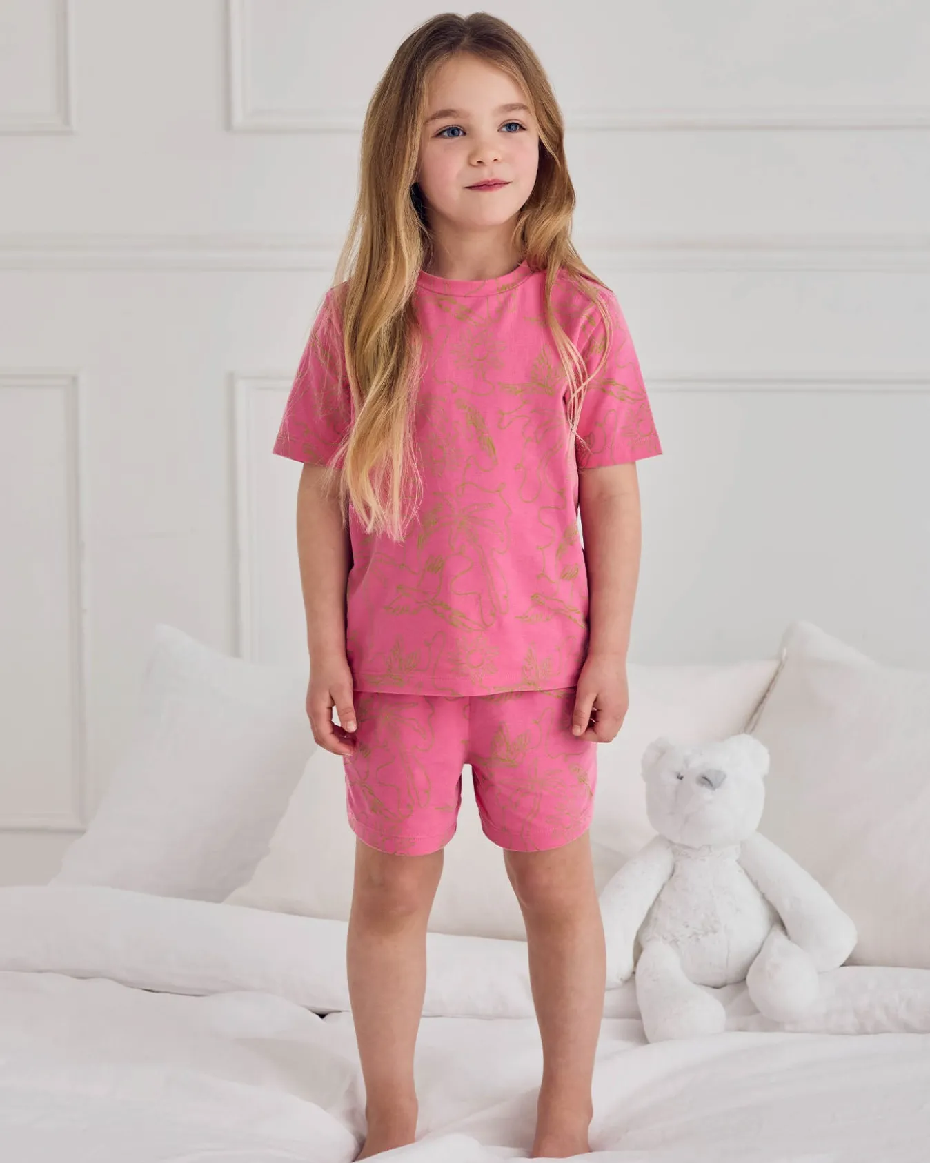 Kids Organic Cotton Fiesta Graphic Print Short Pyjama Set
