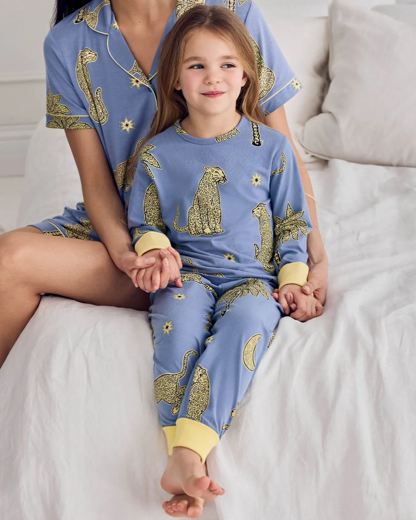 Kids Organic Cotton Midnight Leopard Print Long Pyjama Set