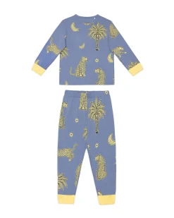 Kids Organic Cotton Midnight Leopard Print Long Pyjama Set