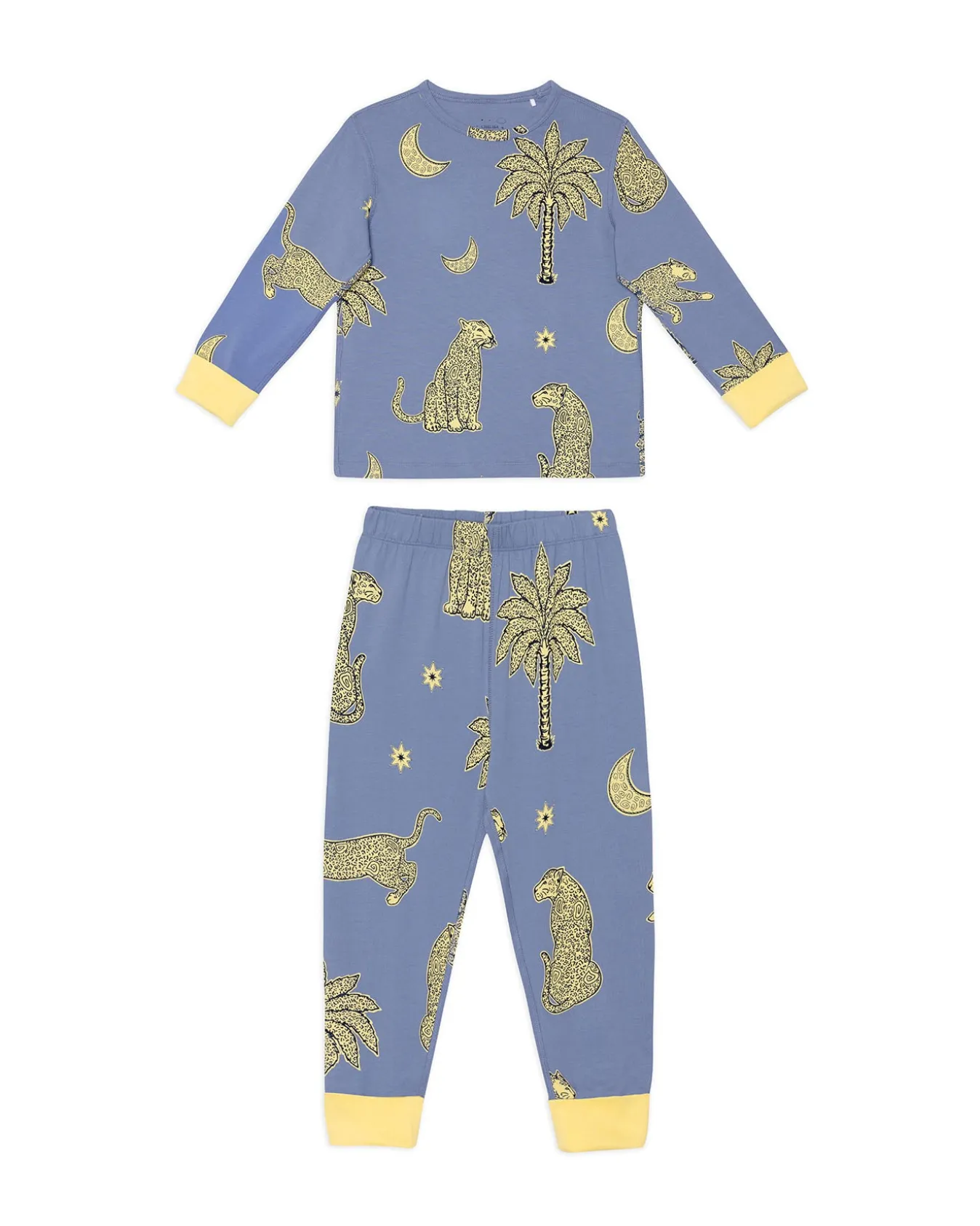 Kids Organic Cotton Midnight Leopard Print Long Pyjama Set