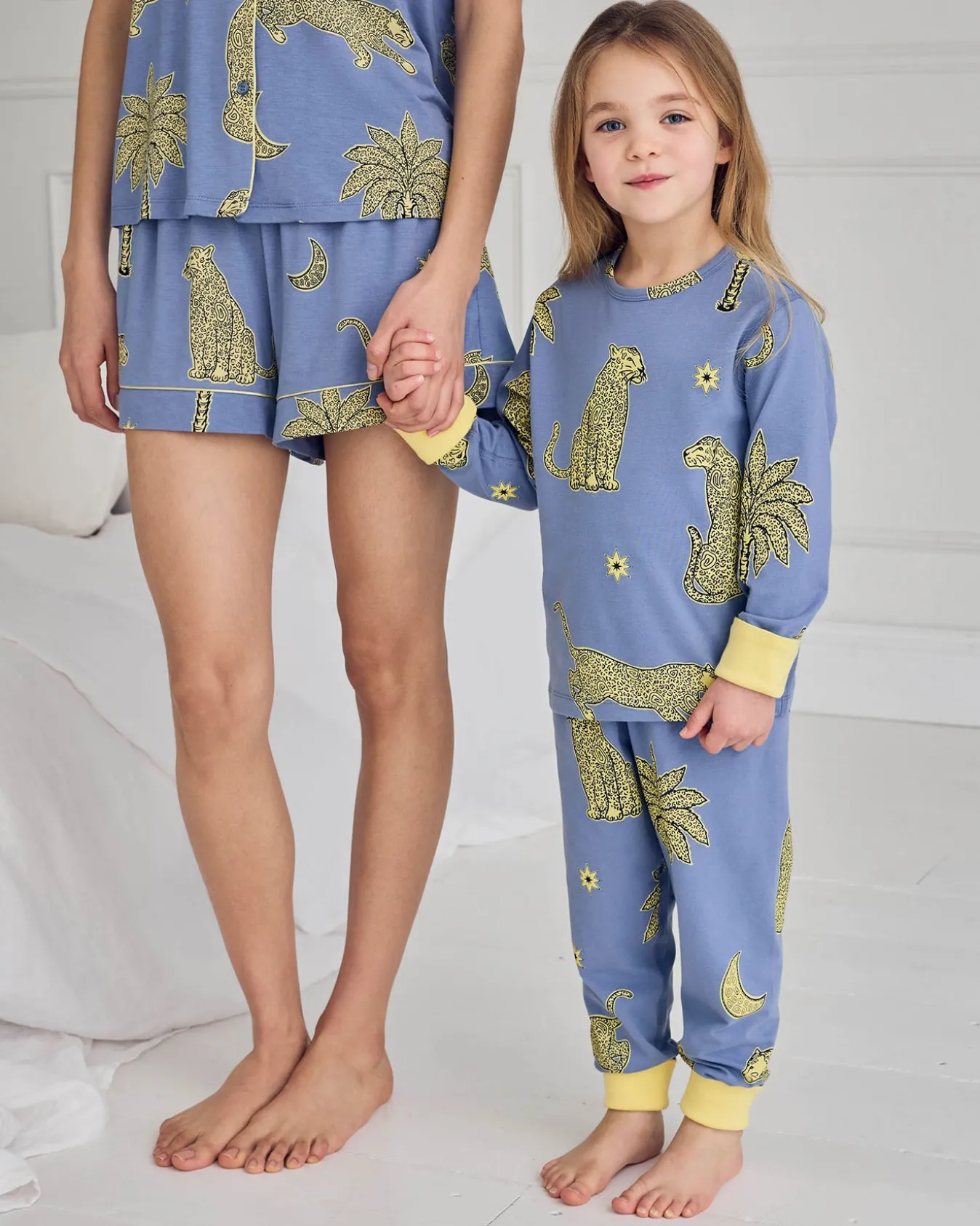Kids Organic Cotton Midnight Leopard Print Long Pyjama Set