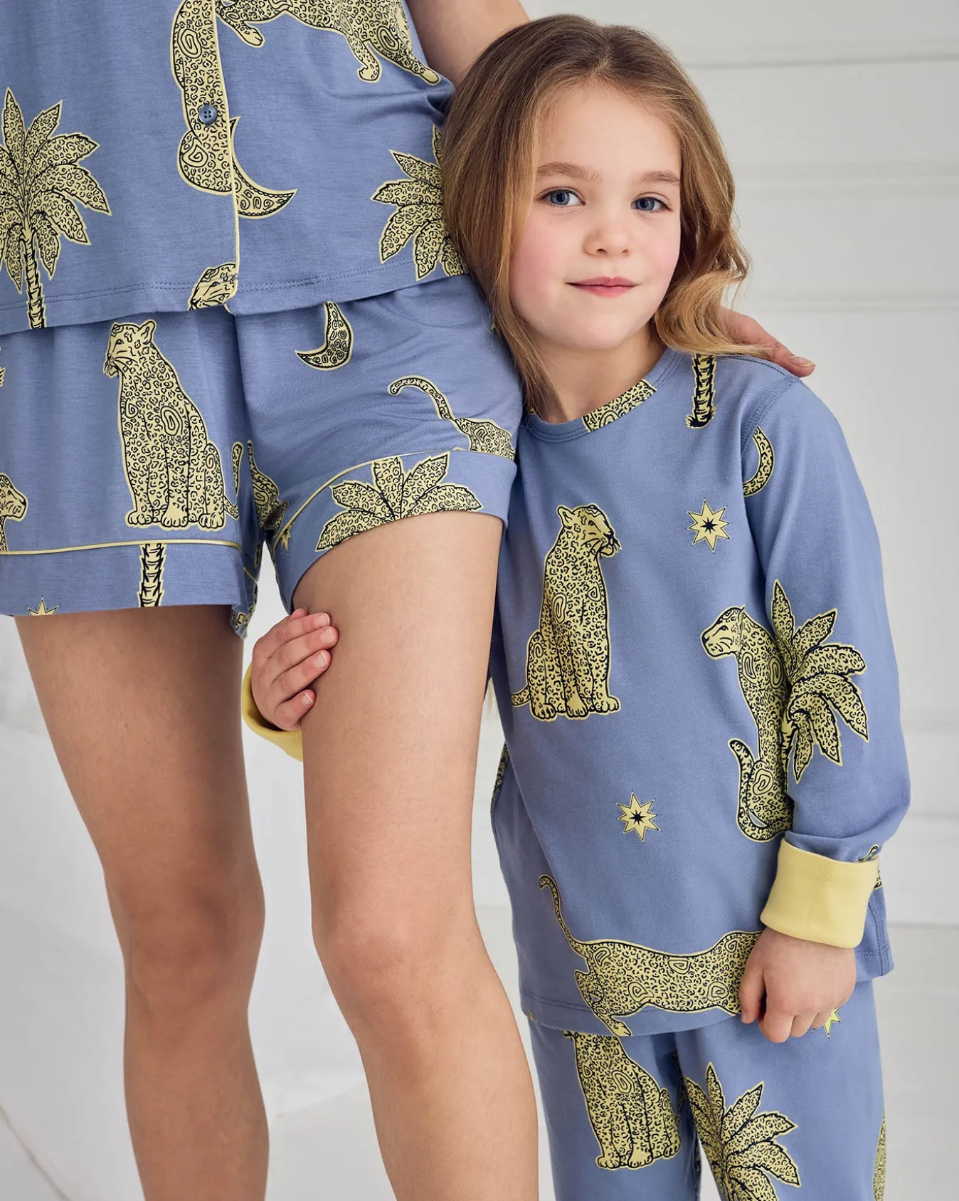 Kids Organic Cotton Midnight Leopard Print Long Pyjama Set