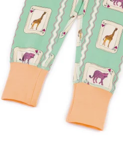 Kids Organic Cotton Playing Card Animals Print Long Pyjama Set