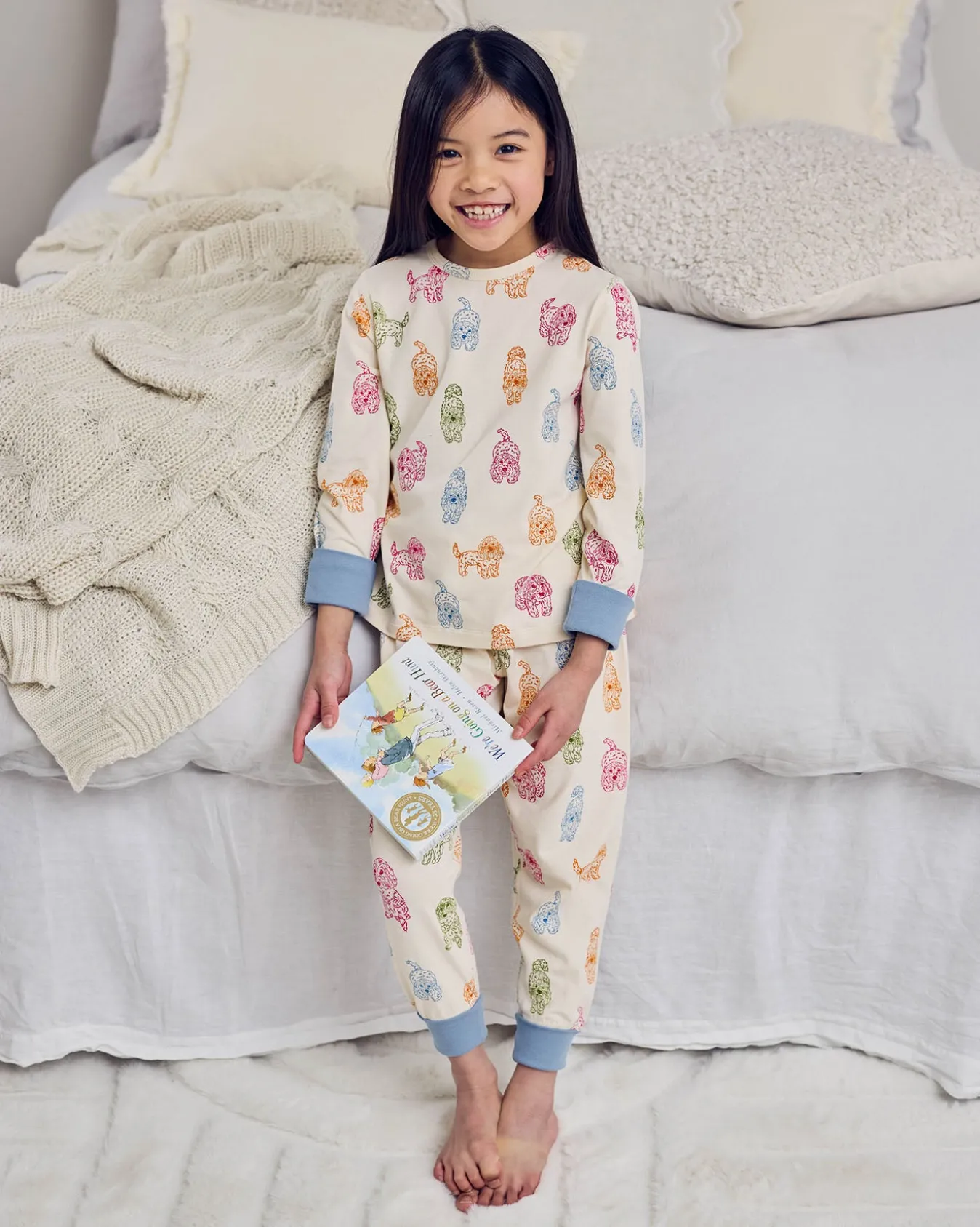 Kids Organic Cotton Rainbow Cockapoo Print Long Pyjama Set