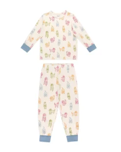 Kids Organic Cotton Rainbow Cockapoo Print Long Pyjama Set