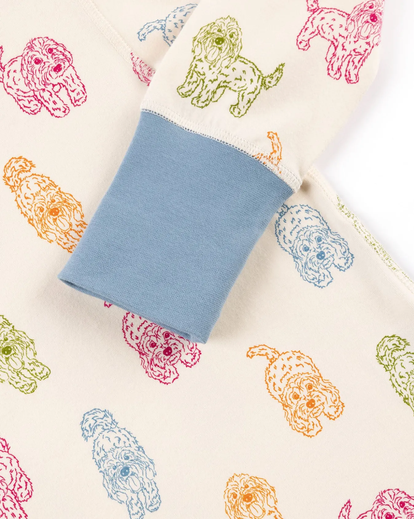 Kids Organic Cotton Rainbow Cockapoo Print Long Pyjama Set