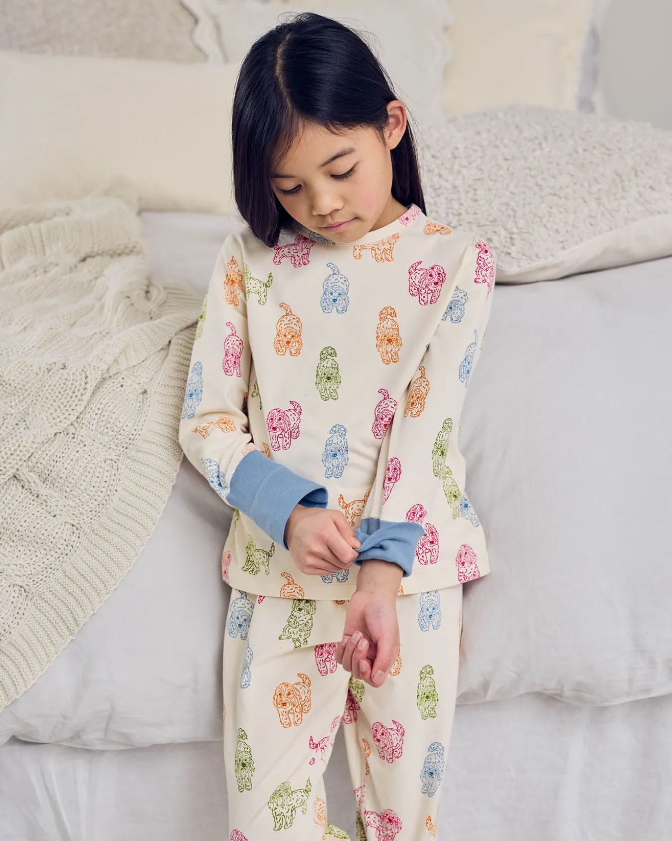 Kids Organic Cotton Rainbow Cockapoo Print Long Pyjama Set