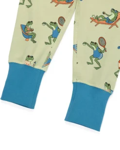 Kids Organic Cotton Sports Frogs Print Long Pyjama Set