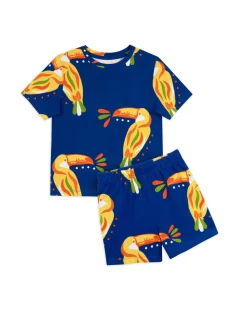 Kids Organic Cotton Toucan Print Short Pyjama Set