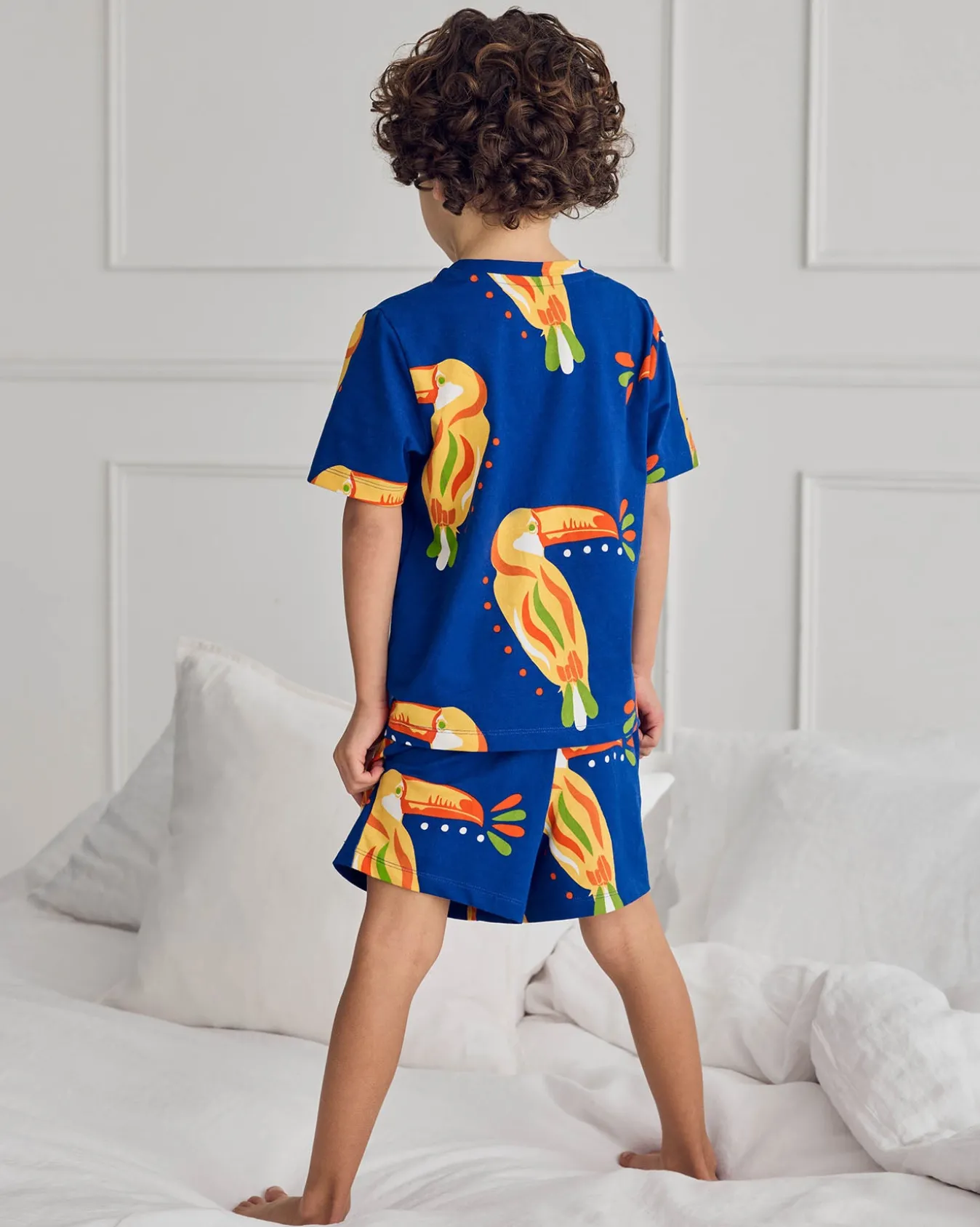 Kids Organic Cotton Toucan Print Short Pyjama Set