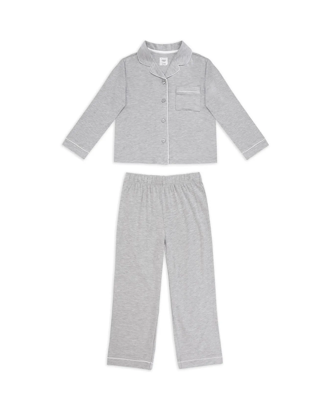 Kids TENCEL™ Modal Long Button Up Pyjama Set - Grey Marl