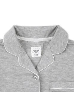 Kids TENCEL™ Modal Long Button Up Pyjama Set - Grey Marl