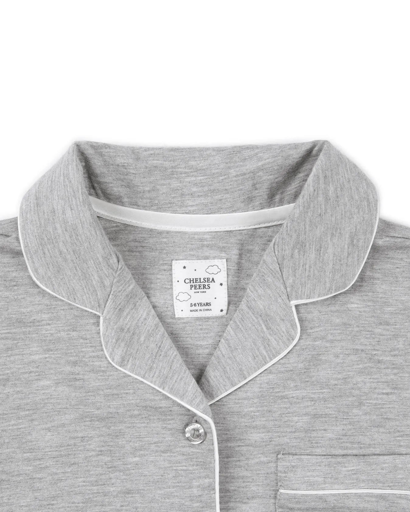Kids TENCEL™ Modal Long Button Up Pyjama Set - Grey Marl