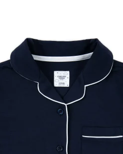 Kids TENCEL™ Modal Long Button Up Pyjama Set - Navy