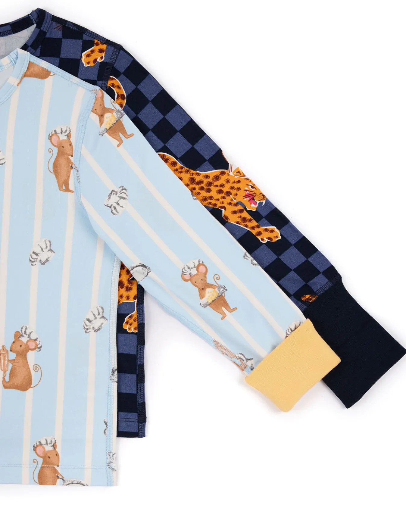 Kids Two Pack Leopard Chef /Mouse Chef Print Long Pyjama Sets