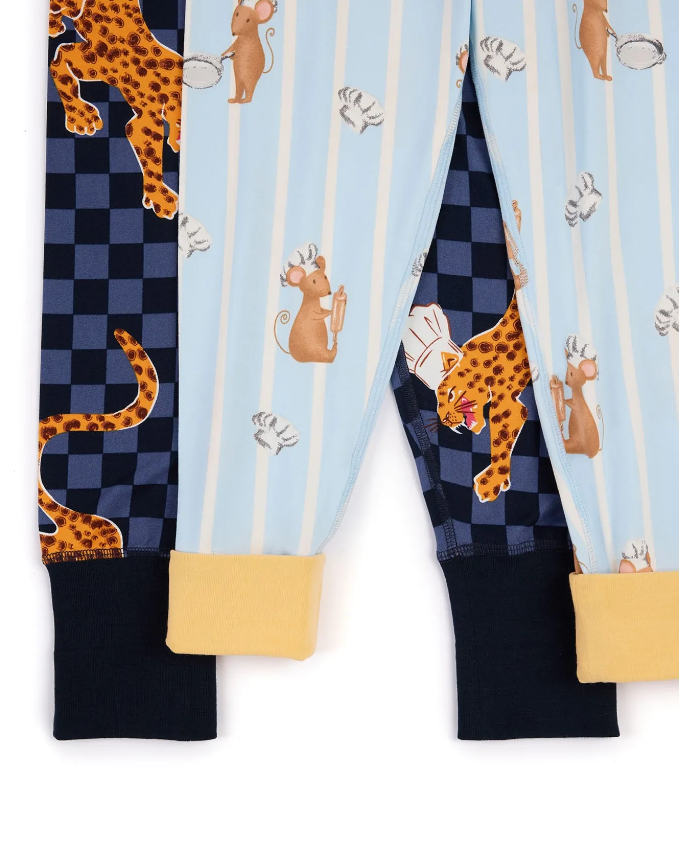 Kids Two Pack Leopard Chef /Mouse Chef Print Long Pyjama Sets