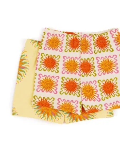 Kids Two Pack Organic Cotton Sun Print / Sunshine Tile Print Short Pyjama Set