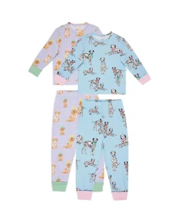 Kids Two Pack Spa Dogs / Dalmatians Long Pyjama Sets