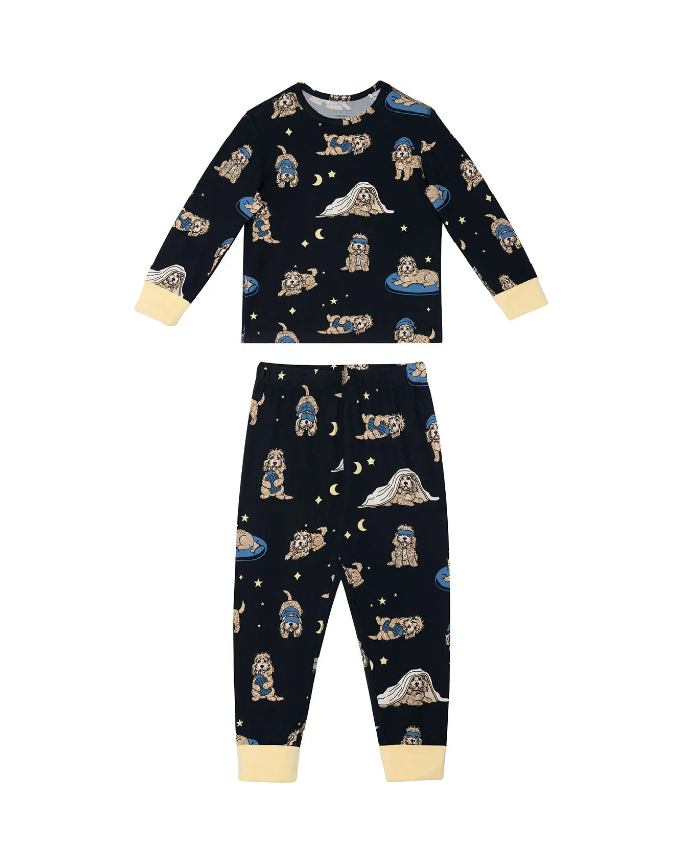 Kids Two Pack Tennis Dogs Print / Cockapoo Snooze Print Long Pyjama Set
