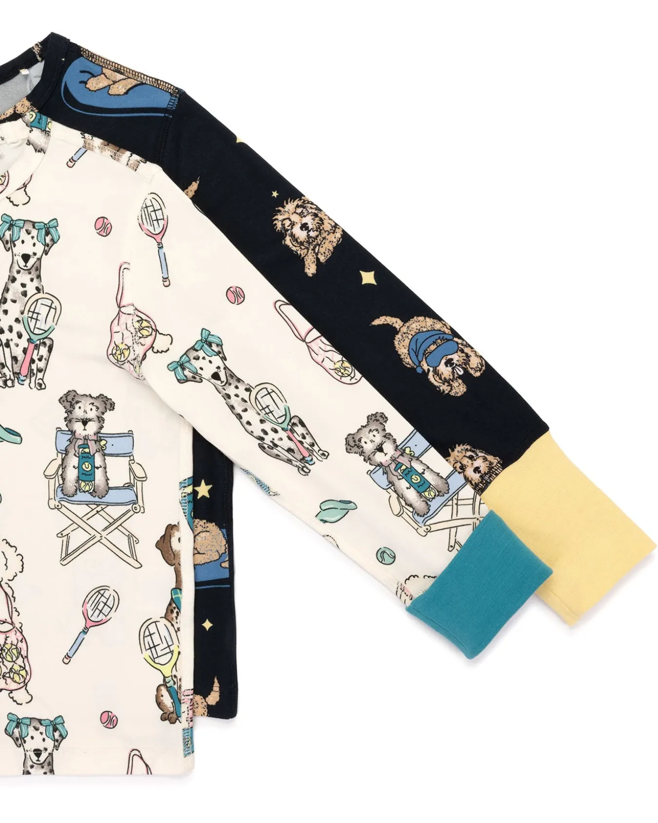 Kids Two Pack Tennis Dogs Print / Cockapoo Snooze Print Long Pyjama Set