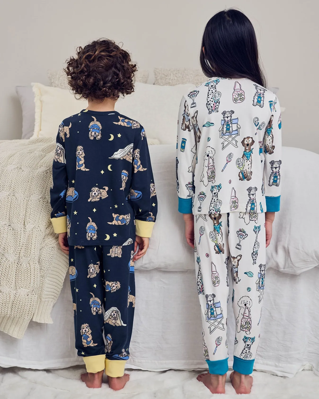 Kids Two Pack Tennis Dogs Print / Cockapoo Snooze Print Long Pyjama Set