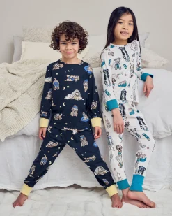 Kids Two Pack Tennis Dogs Print / Cockapoo Snooze Print Long Pyjama Set